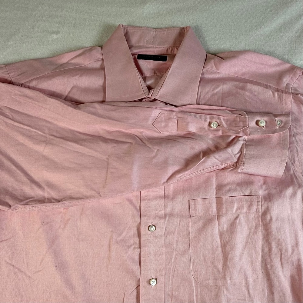 Burberry London Button Down Shirt Mens Large Long Sleeve Cotton Pink